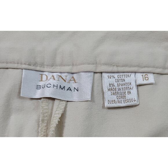 Dana Buchman Beige Tan Flat Front Ankle Pants16 Cuffed Hem Lightweight Soft - Picture 4 of 5
